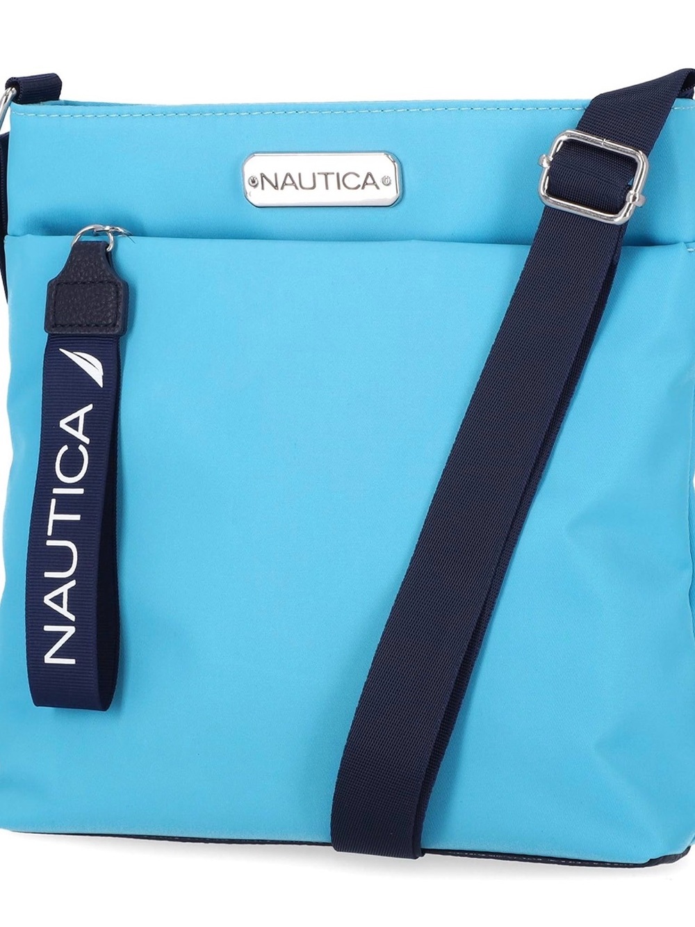 Nautica Bright Turquoise Crossbody with Navy Strap